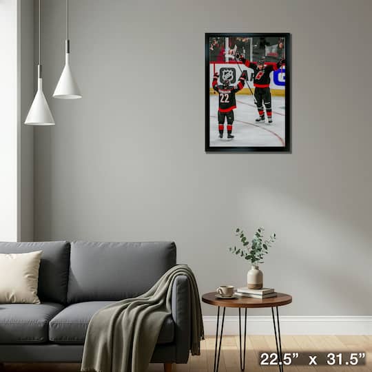 Logan Stankoven & Jordan Staal 20" x 29" Framed Canvas Hurricanes 2025 Playoffs 22.5" x 31.5"